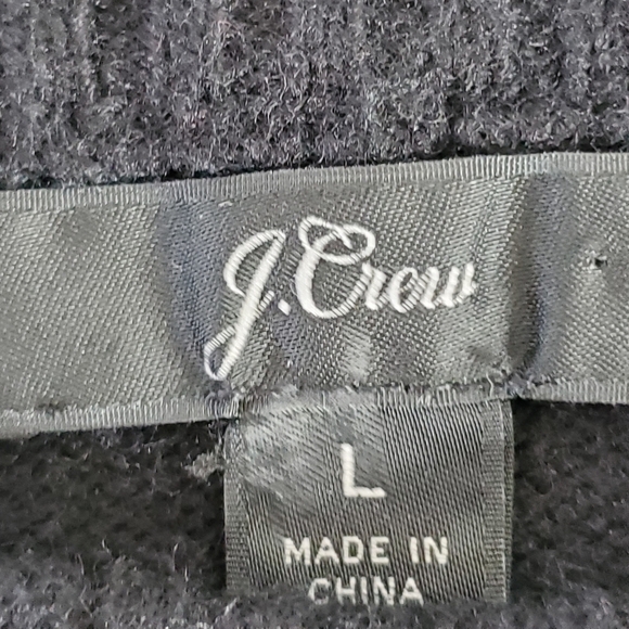 J. Crew Lamb's Wool Blend Crewneck Sweater Size L Jeweled Shoulder Buttons - Picture 11 of 13